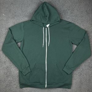 American Apparel Jacket Adult 2XL XXL Green White Basic Zip Up Outdoor Mens NWT